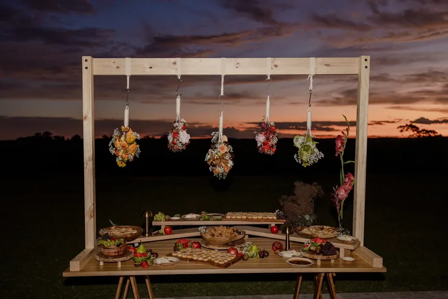 Caoura Cliffs &mdash; a grazing table set at sunset