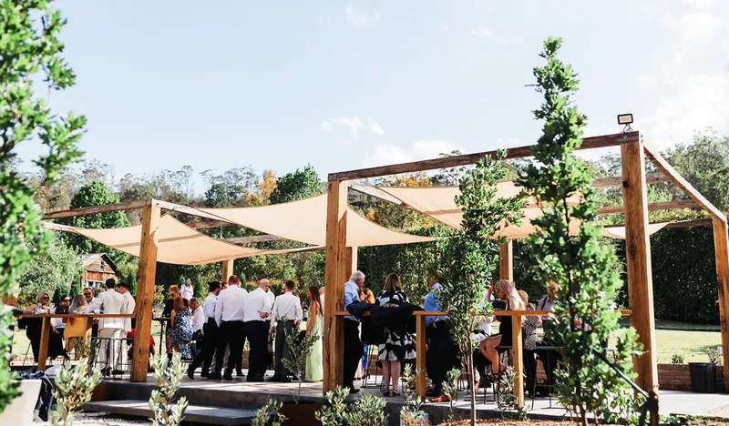 Outdoor Terrace & Bar at The Woodhouse Wollombi