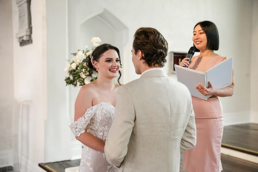 Lords Estate — the celebrant and the couple during the ceremony