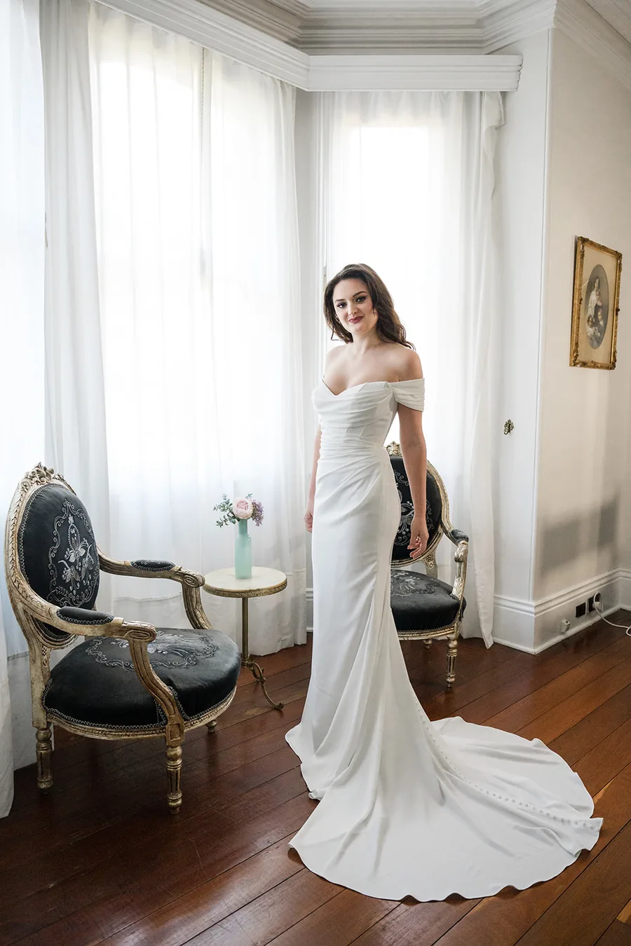 Lords Estate — the bride in a heritage room of the vicarage