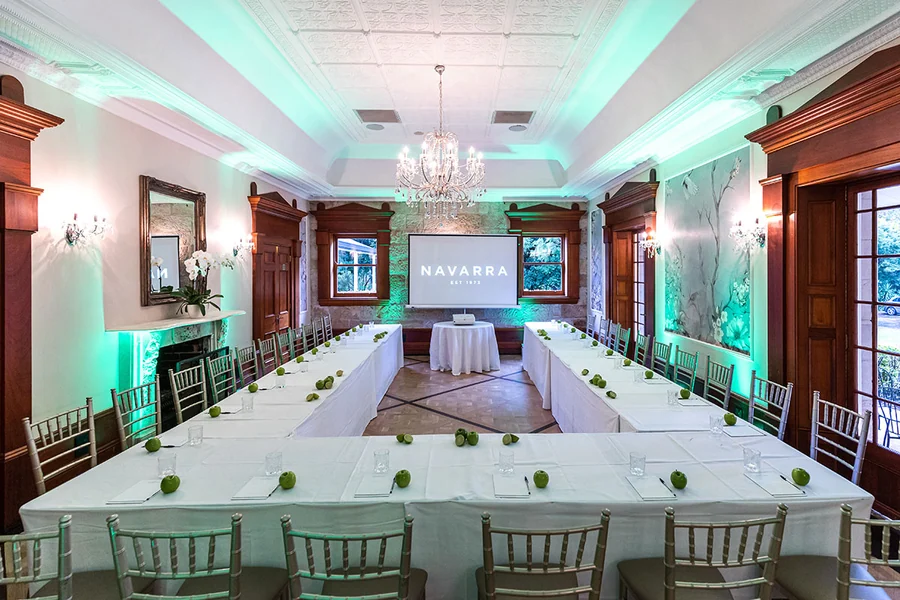 The Rebecca Suite at Oatlands Estate set for an intimate dinner