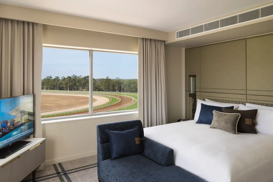 William Inglis Hotel — a guest room overlooking the track