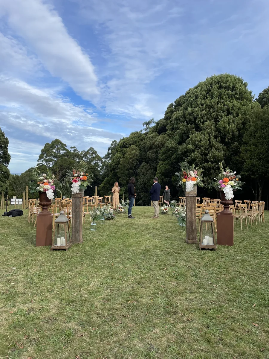 Garden ceremony at The Perch Restaurant