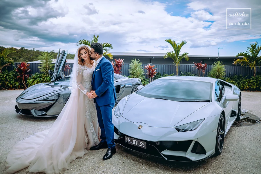 Willidea Studio — a couple with a white sports car