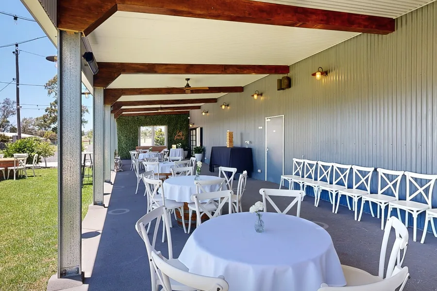 The Terrace at Aberfeldy Barn, the all-weather ceremony option with the Terrace Bar