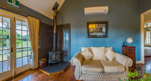 Branell Homestead — the homestead lounge and fireplace