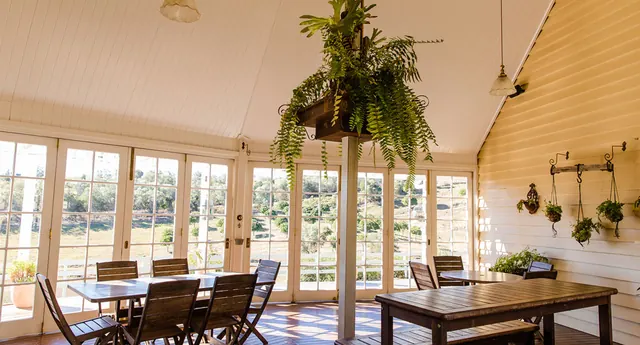 Branell Homestead — the homestead sunroom looking over the valley