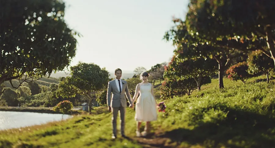 A lawn ceremony setting on the grounds at Branell Homestead