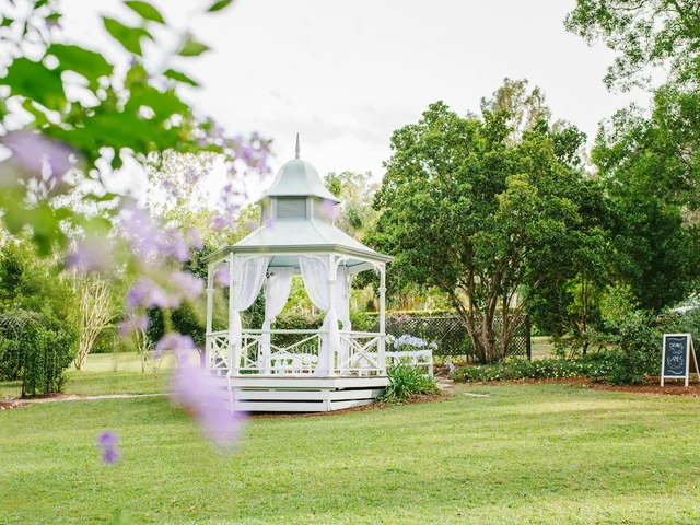 Woodford Gardens — the fairy-lit rotunda on the garden lawn