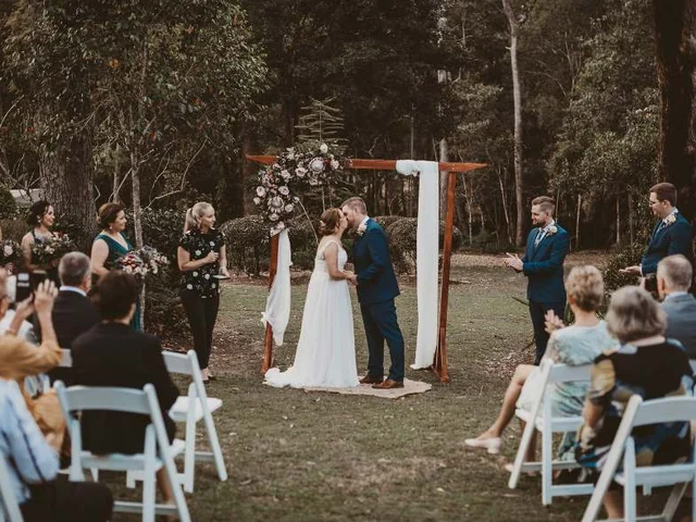 Woodford Gardens — guests seated for a ceremony on the lawn