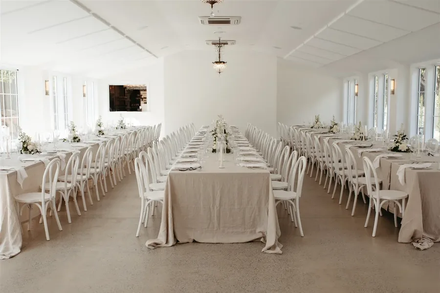 The Grand Hall at Wynmere Estate, a Georgian-style reception space with French windows
