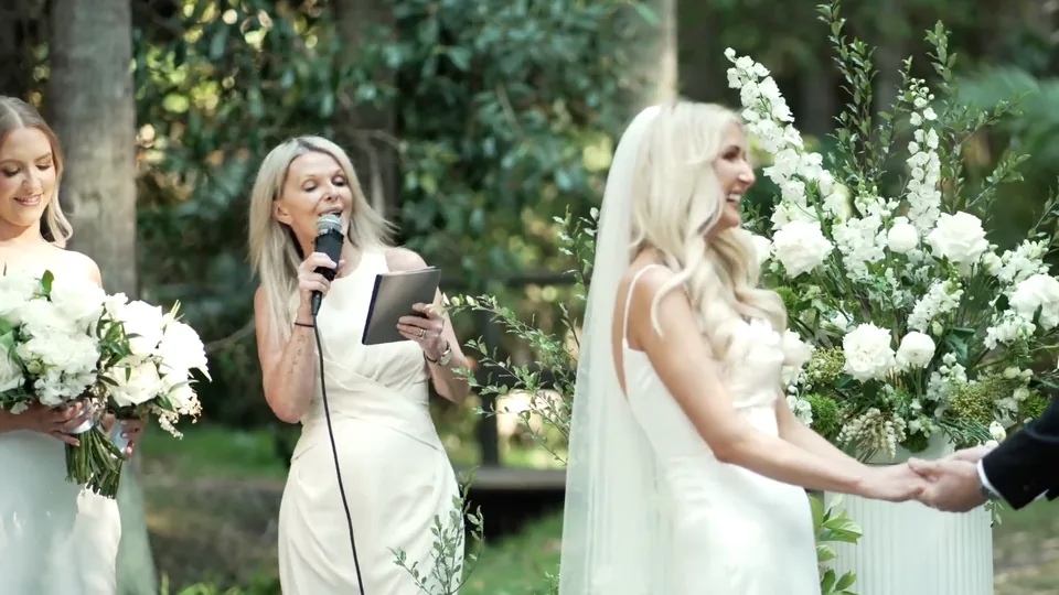 A garden wedding ceremony with Carla