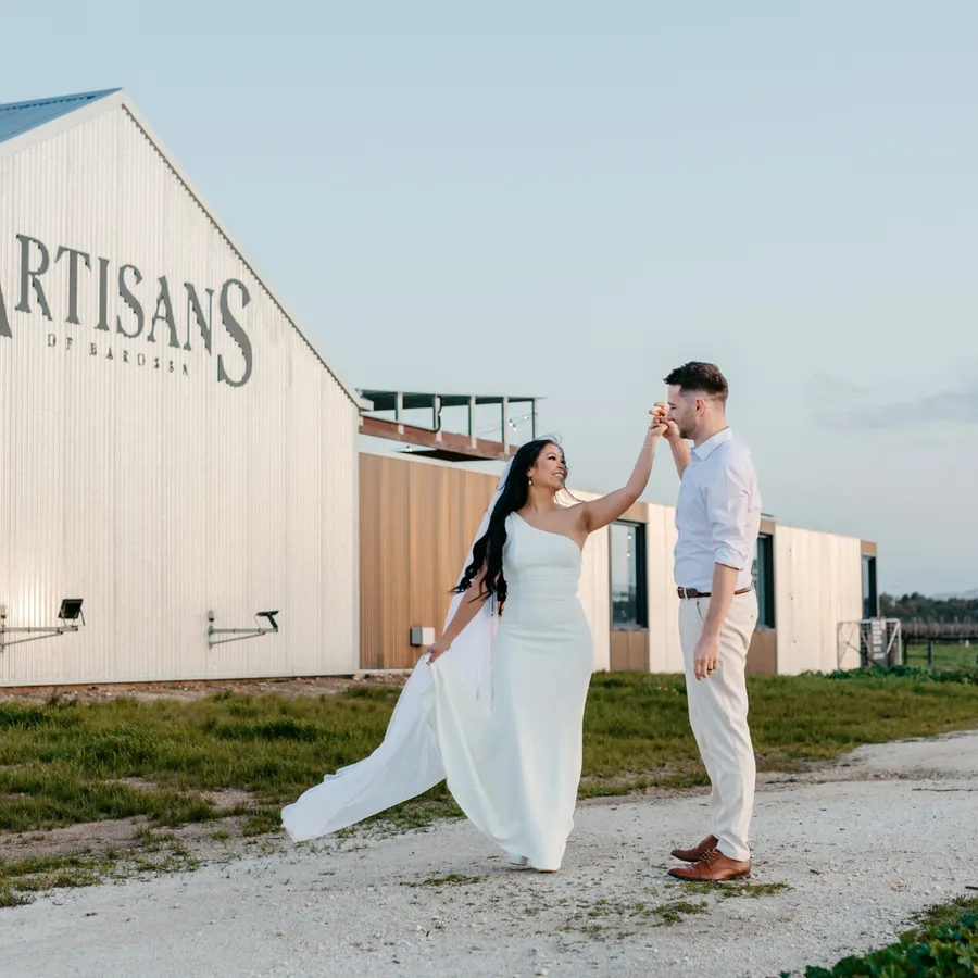 Artisans of Barossa &mdash; the couple outside the Artisans building