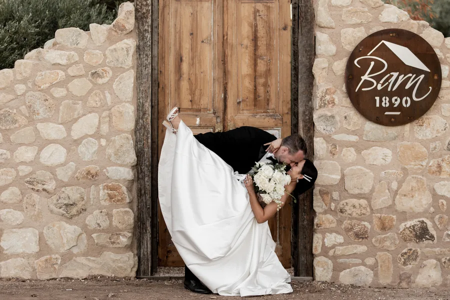 Barn1890 — the couple at the stone barn entrance