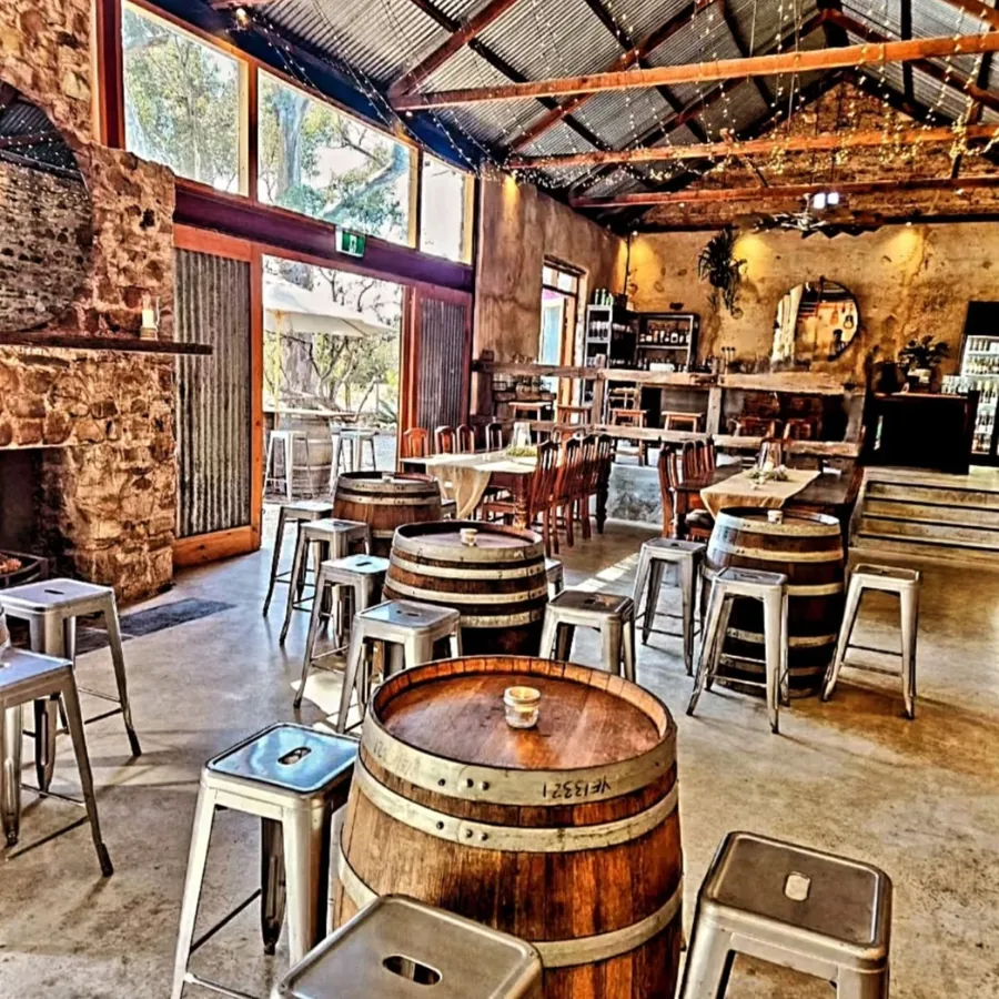 Barn1890 — the cellar door with its barrel tables