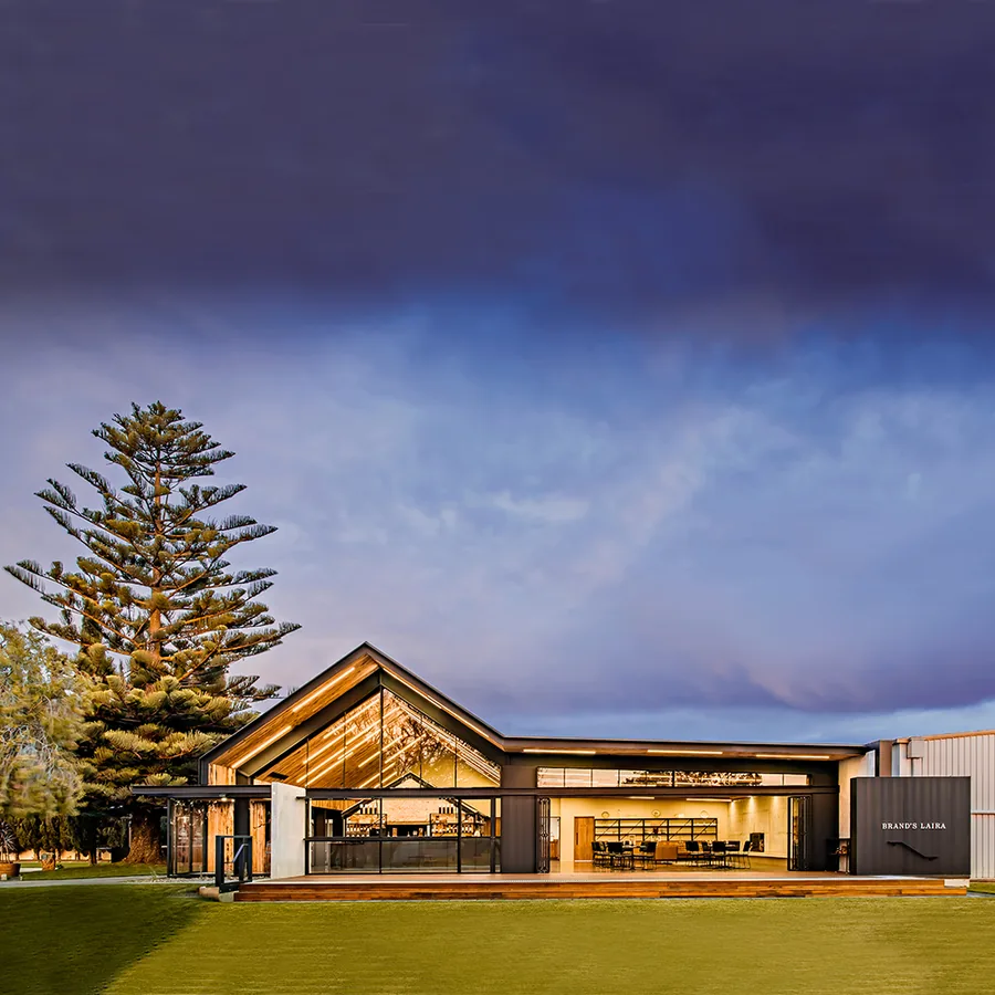 Brand's Laira Coonawarra — the cellar door at dusk