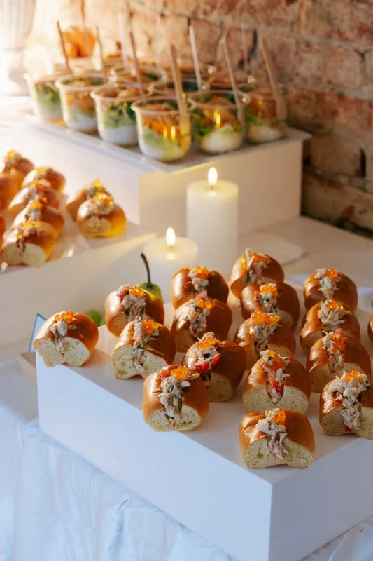 Coco NB &mdash; canapes laid out for guests