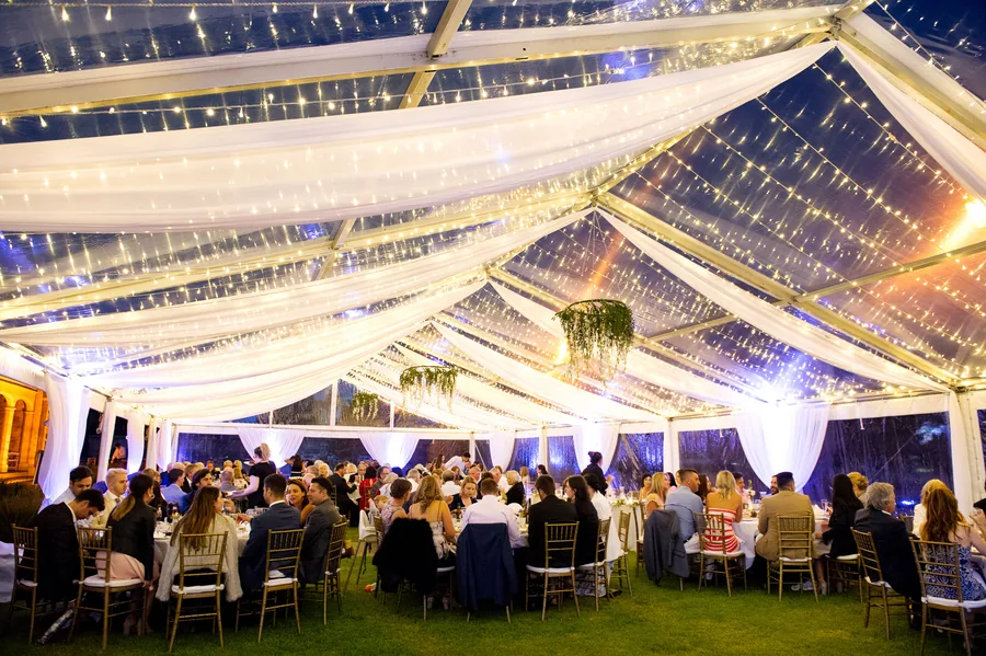 Glanville Hall &mdash; the marquee lit with fairy lights