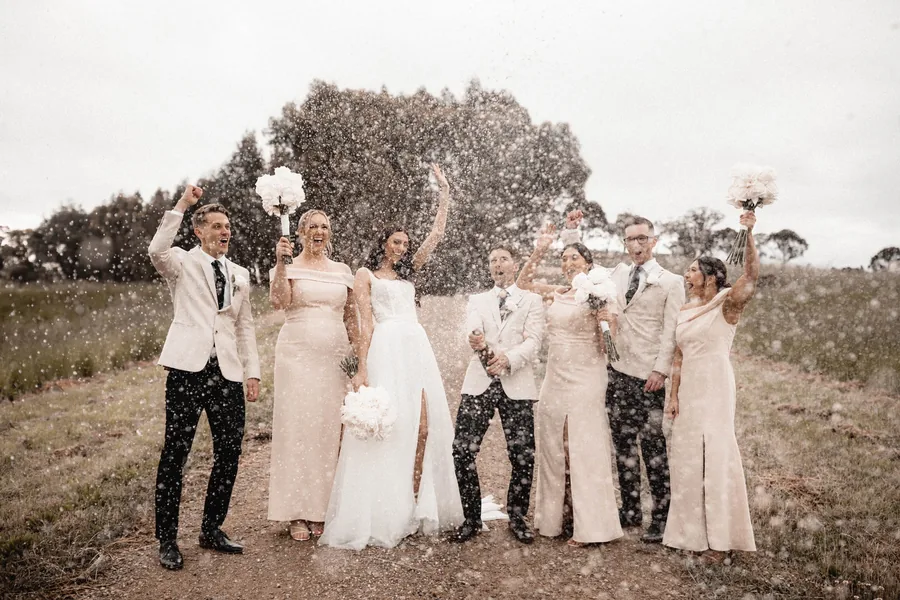 Golding Wines &mdash; the wedding party in the paddock