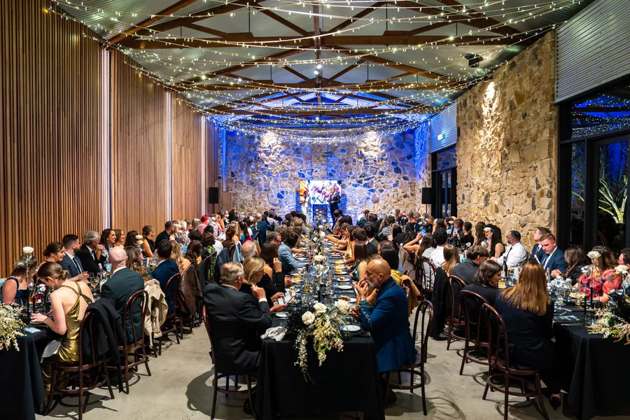 Golding Wines &mdash; the barn set with long tables
