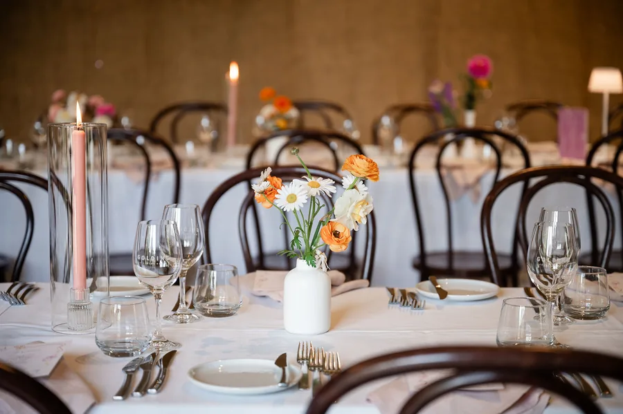 Golding Wines &mdash; a table set with candles and spring flowers
