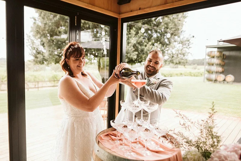 Hastwell & Lightfoot — a champagne tower on the deck