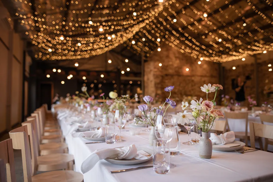 Howard Vineyard — a long table in the barn