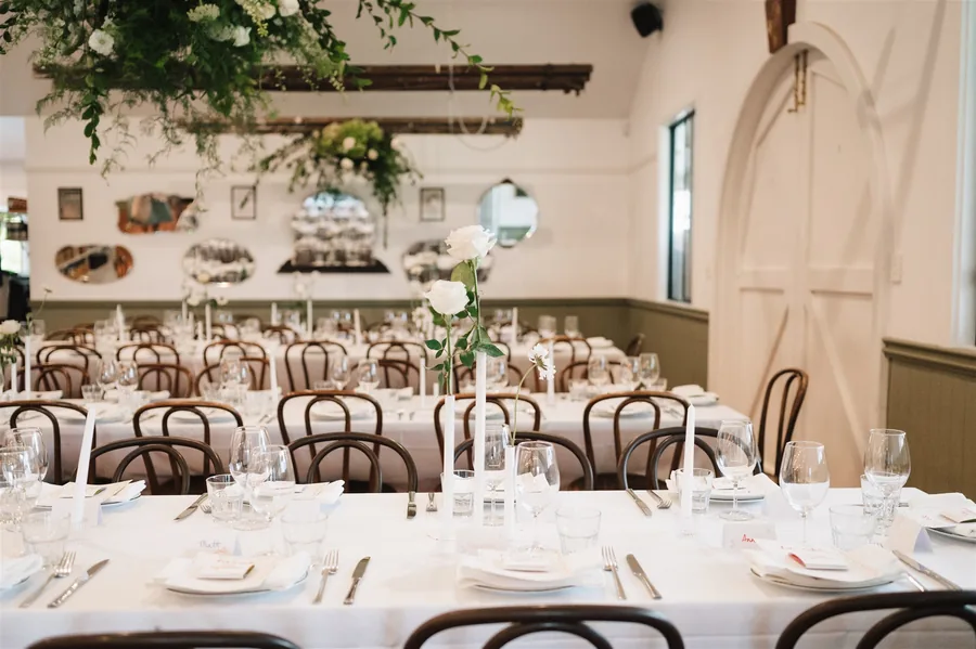 Lost Phoenix Farm &mdash; the dining room set for a reception