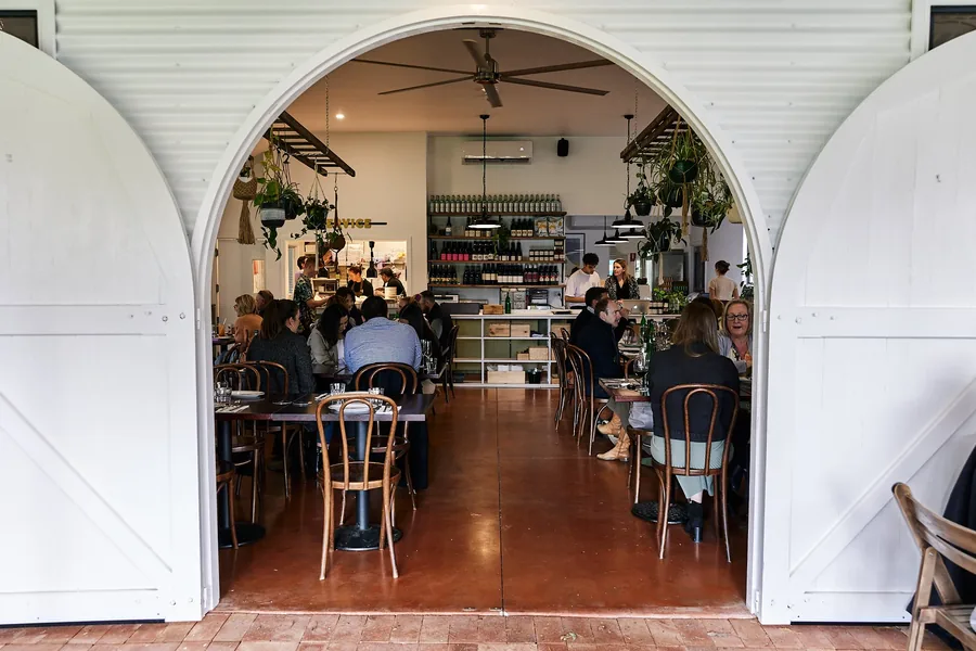 Lost Phoenix Farm &mdash; the arched doors into the restaurant