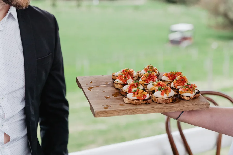 Lost Phoenix Farm &mdash; canapes served on the lawn