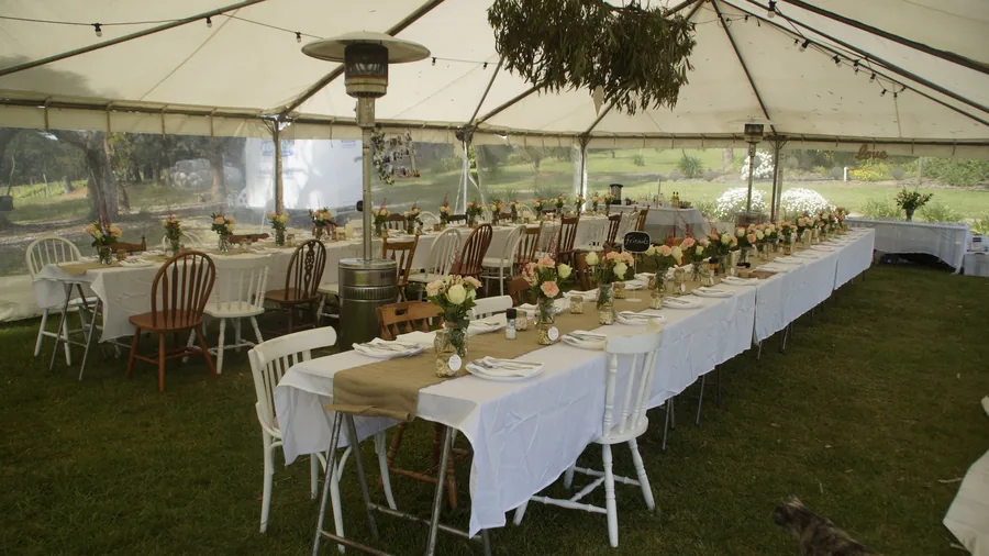 Magpie Springs — the marquee set with long tables