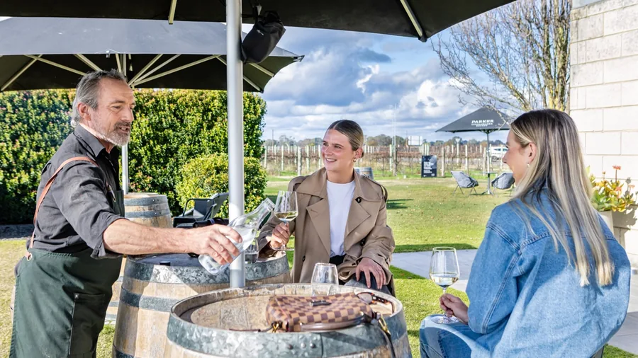 Parker Coonawarra Estate &mdash; a tasting at the barrel on the lawn