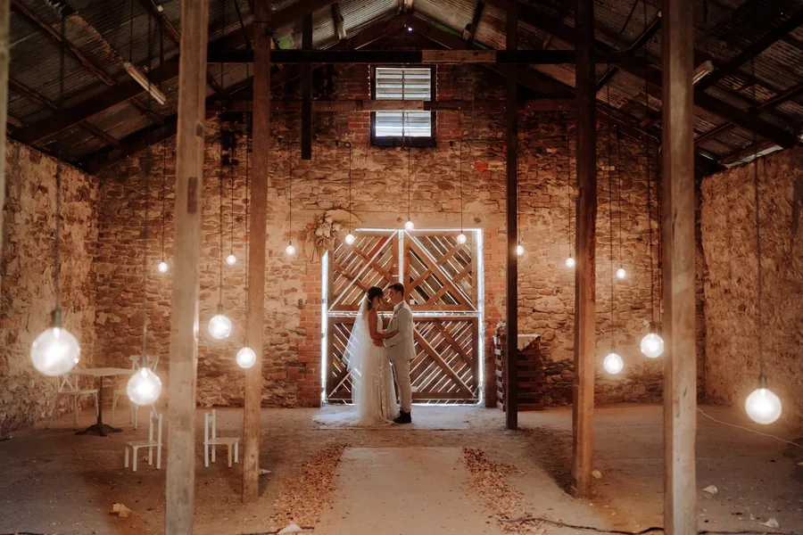 The Brae Dawesley — the couple at the barn doors