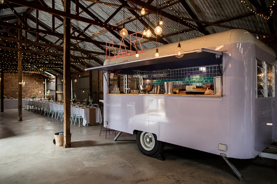 The Brae Dawesley &mdash; a food van parked inside the barn