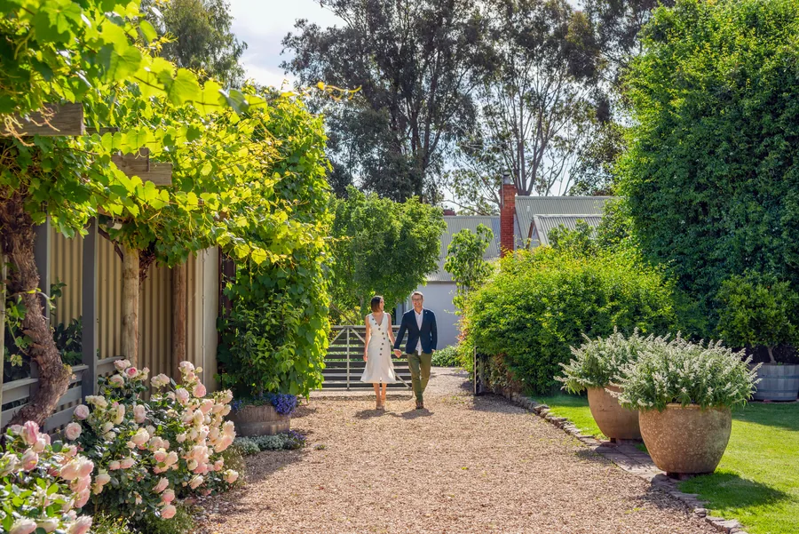 The Currant Shed Restaurant — the garden path to the shed