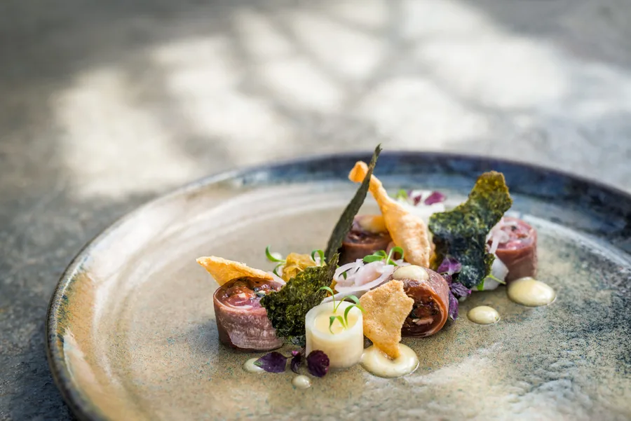 The Currant Shed Restaurant — a plated course from the kitchen