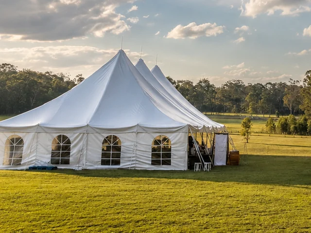 The marquee on the lawn at Adeline Estate in the Hunter Valley