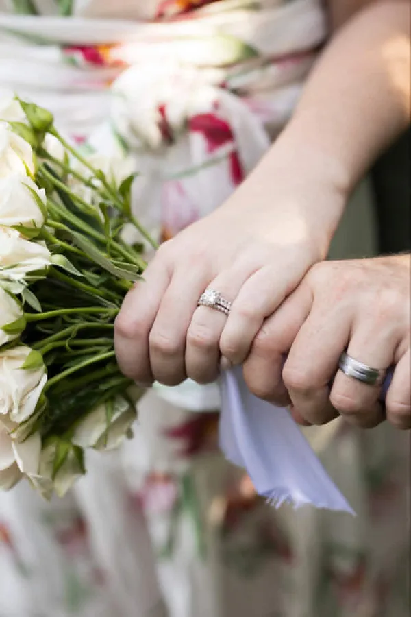A Celebration Day: a close-up of the wedding rings
