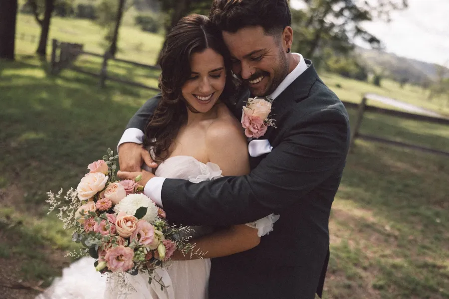 Rogue Weddings: the couple laughing together at a Wallaringa Farm elopement