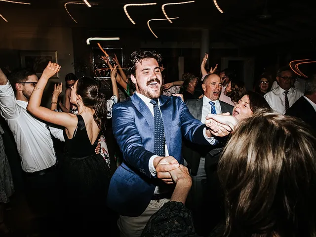 Guests dancing at the reception